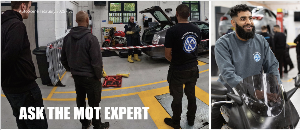 MOTCG Consultant 'Ask The MOT Expert' article header for AutoScene